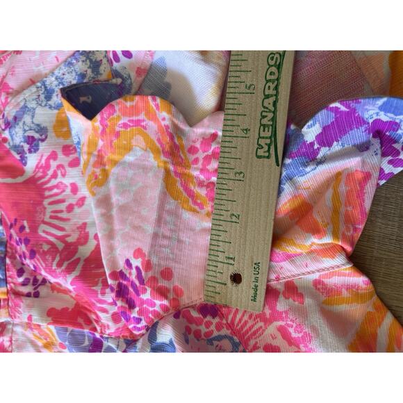 Lilly Pulitzer Buttercup Shorts Size 8 Balleta Hot Pink Starfish Scalloped - Picture 4 of 10
